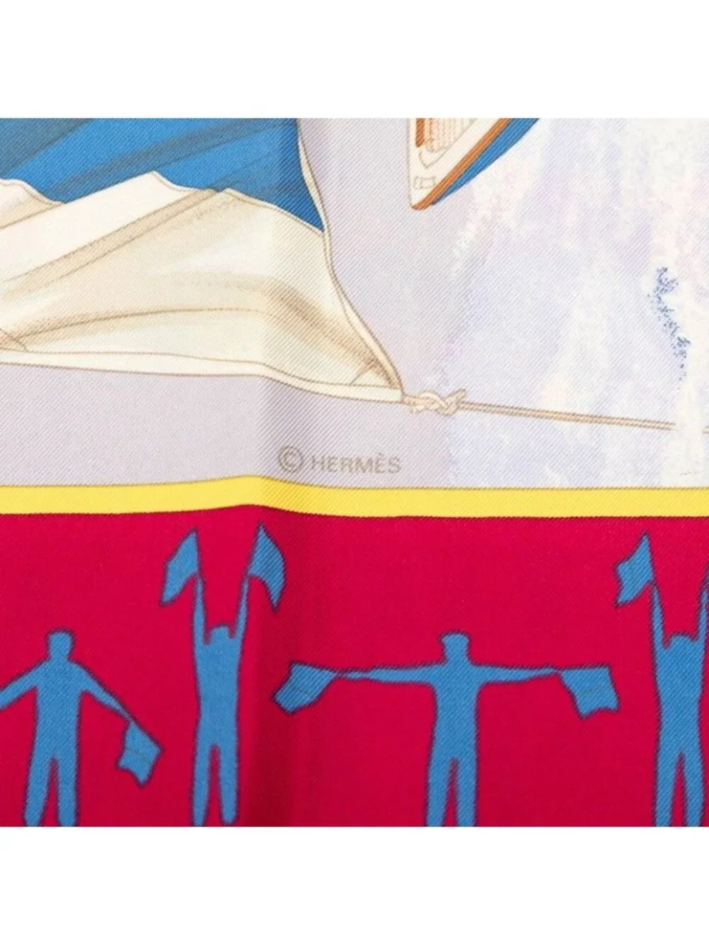 Hermes Carre 90 en Course Scarf Purple Blue Silk